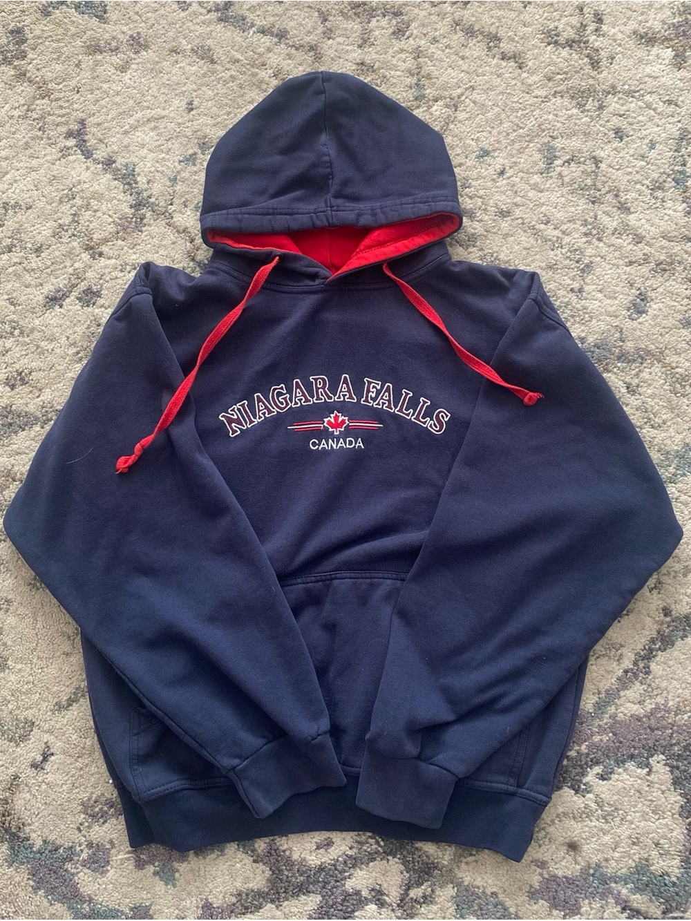 3/$25 Niagara Falls Canada Navy Hoodie with Red Lining